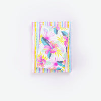 Hibiscus Fan/ Rainbow Stripes